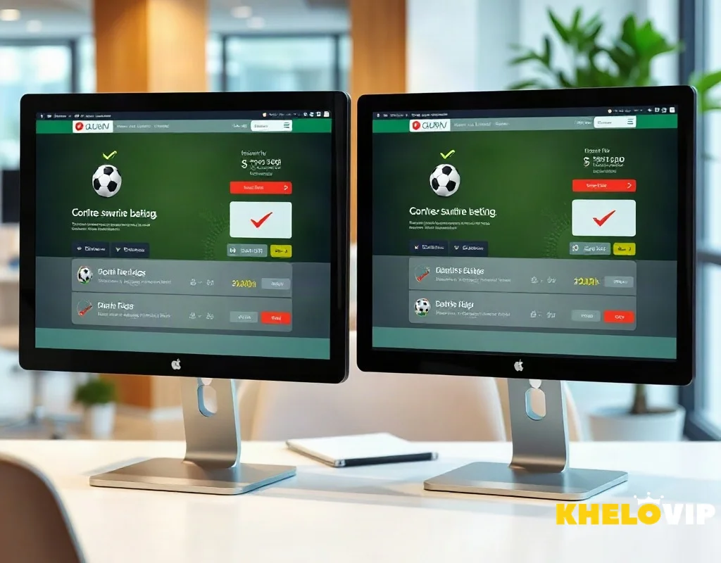 Comparison of online football betting sites, highlighting KHELOVIP's features.