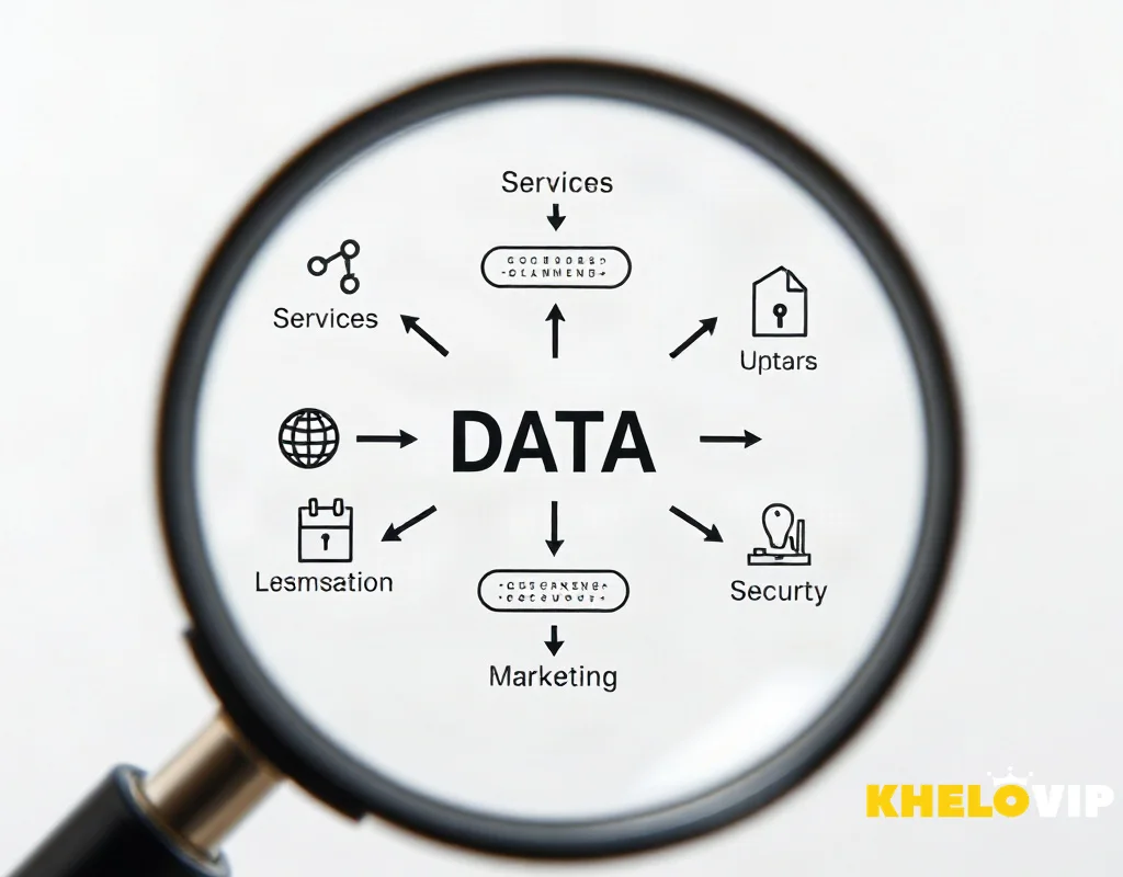 Diagram showing how KHELOVIP uses personal information for services and security
