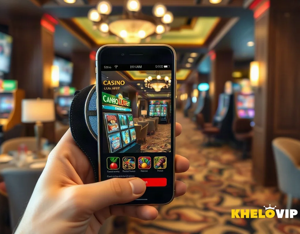 Person registering and playing KHELOVIP slot games on mobile
