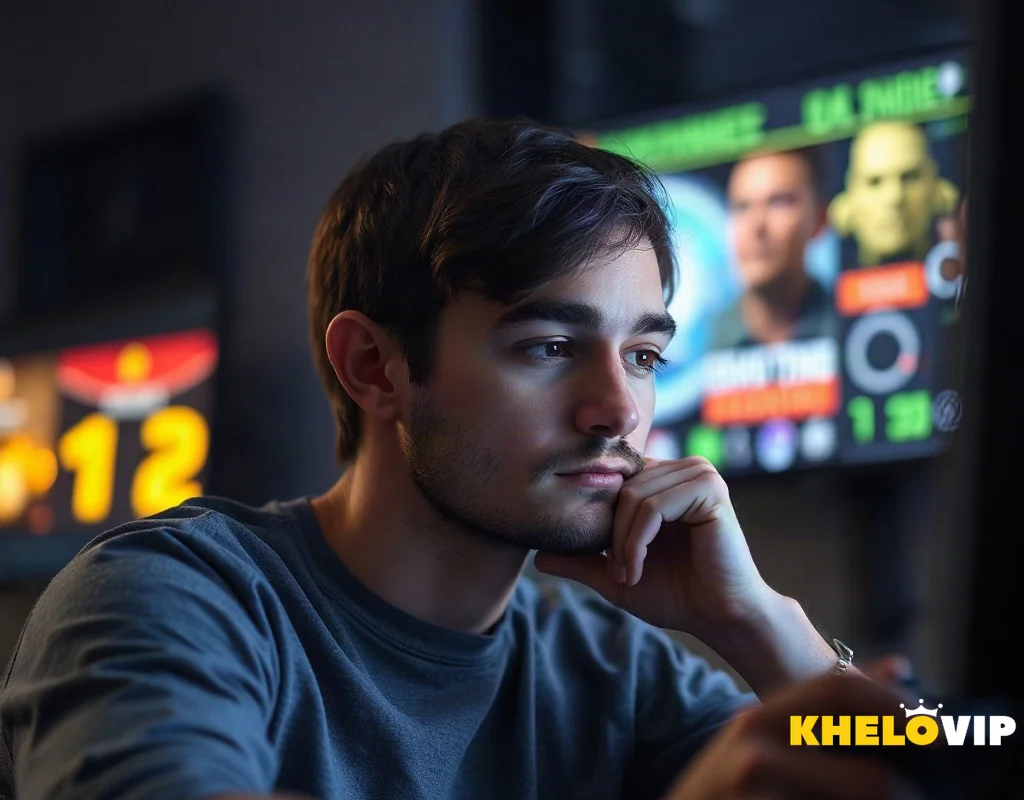 Person calmly reviewing their gaming activity to promote responsible choices